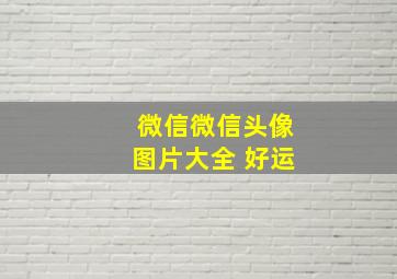 微信微信头像图片大全 好运